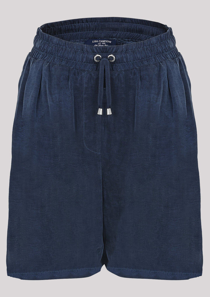 Short shorts in navy blue color