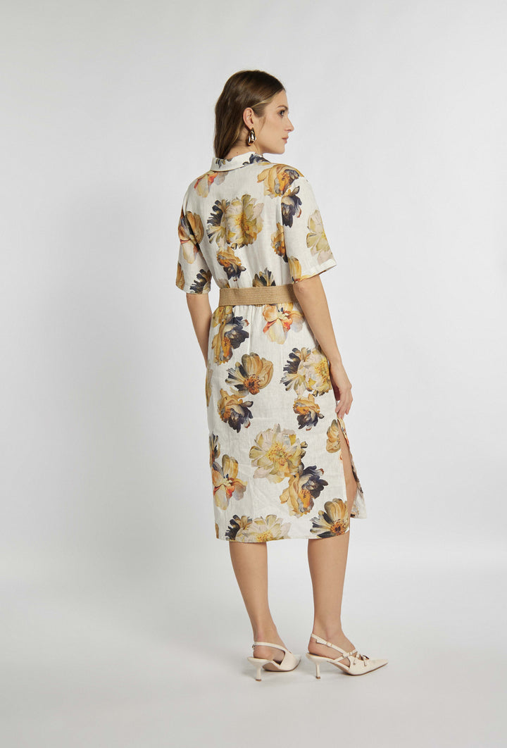 Hemd-Midikleid mit Blumenprint