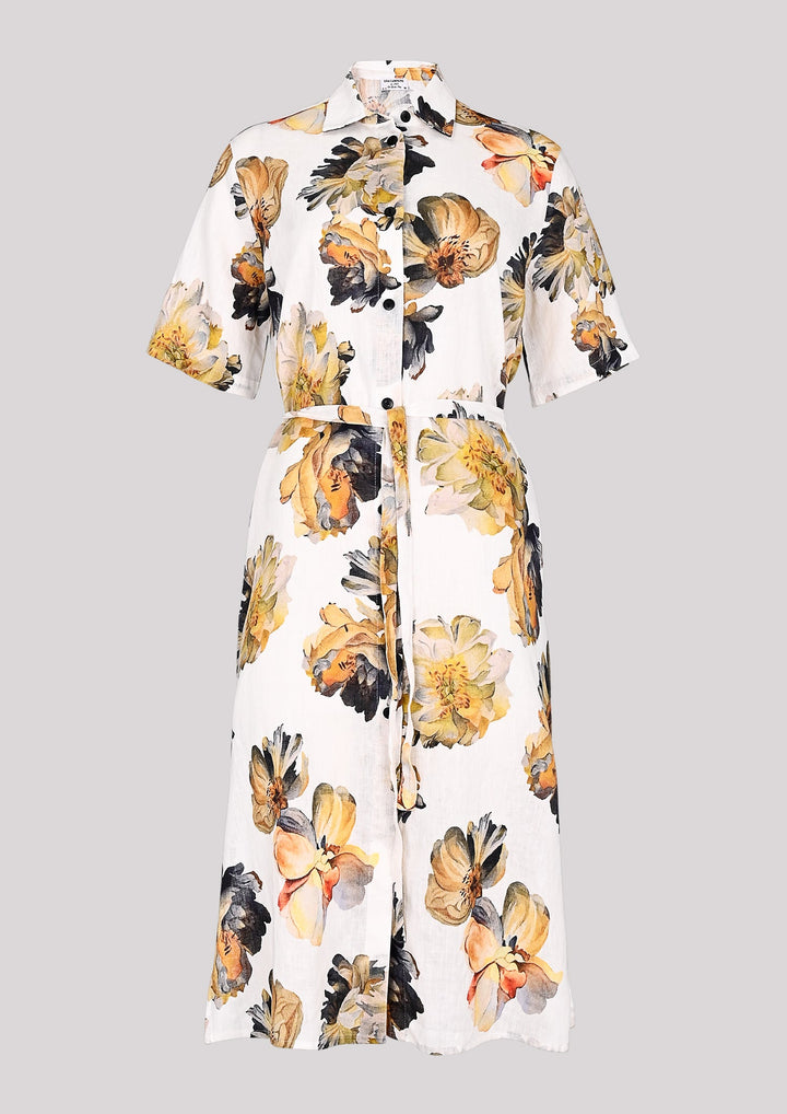 Hemd-Midikleid mit Blumenprint