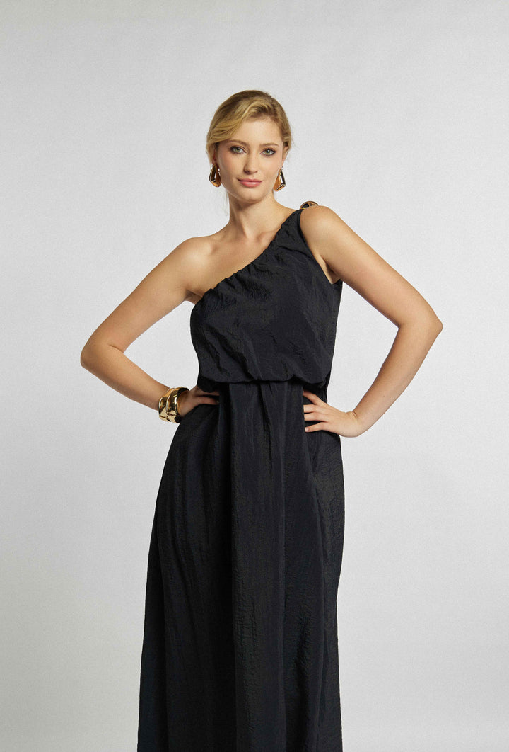 Elegantes One-Shoulder-Kleid in Schwarz