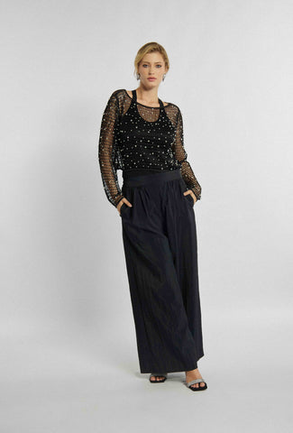 Elegante wijde broek in de kleur zwart