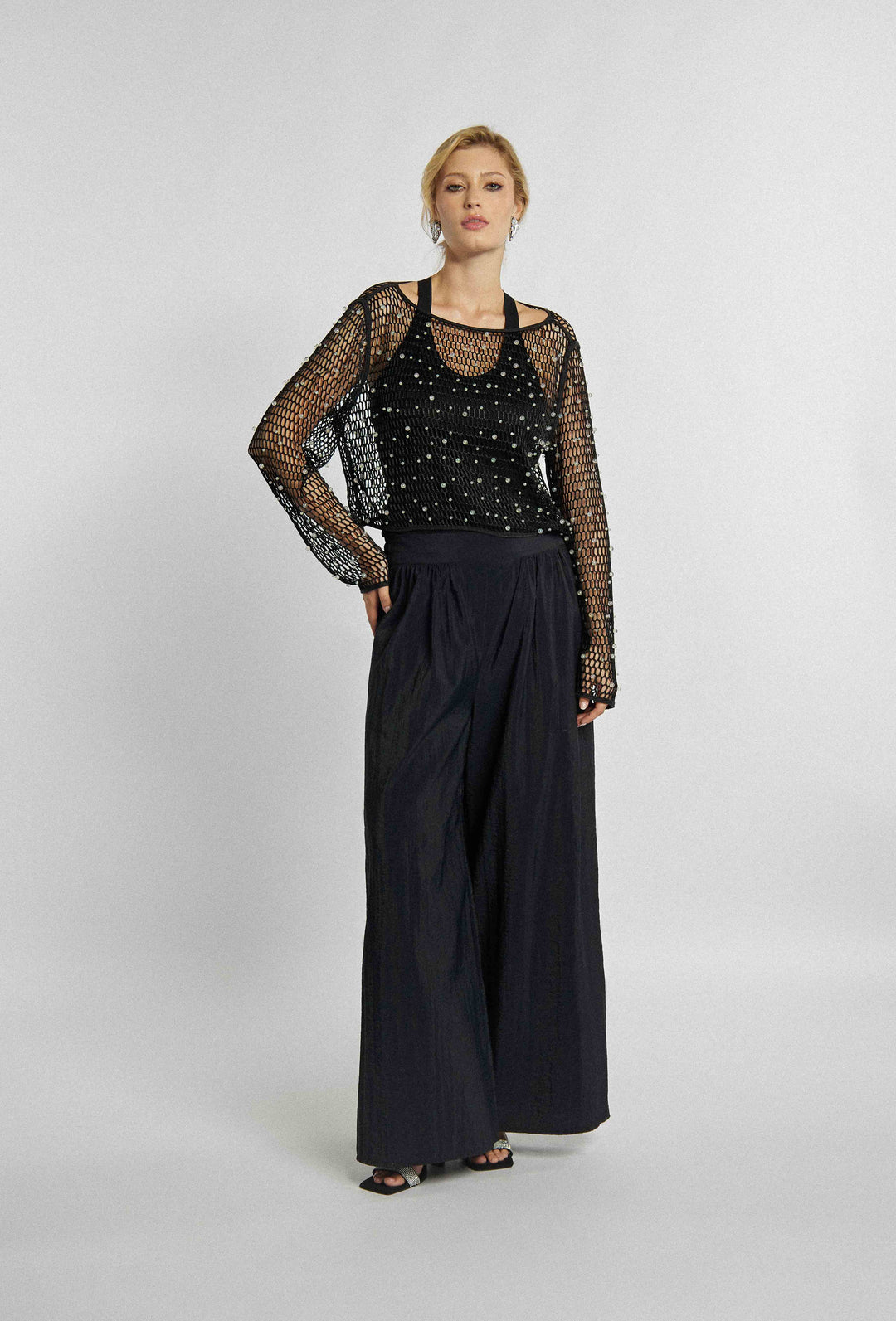 Elegante Wide-Leg-Hose in Schwarz
