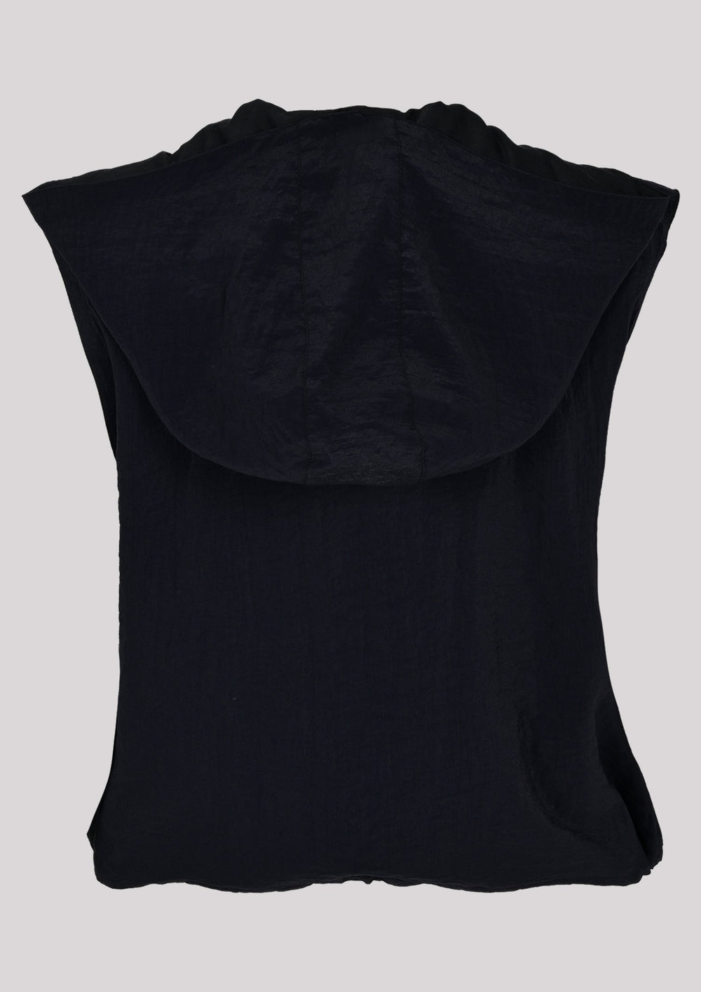Hooded vest in navy blue color