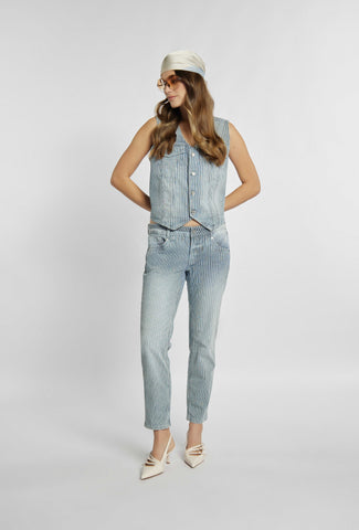 Gestreifte Jeanshose