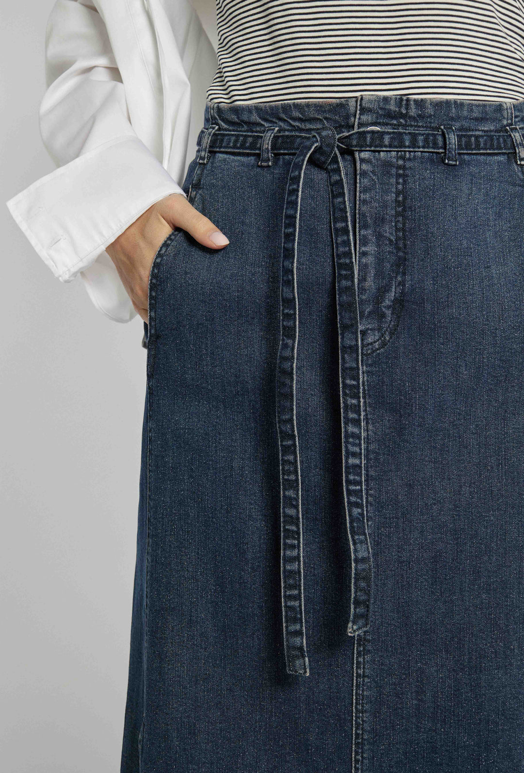 Denim midi-rok
