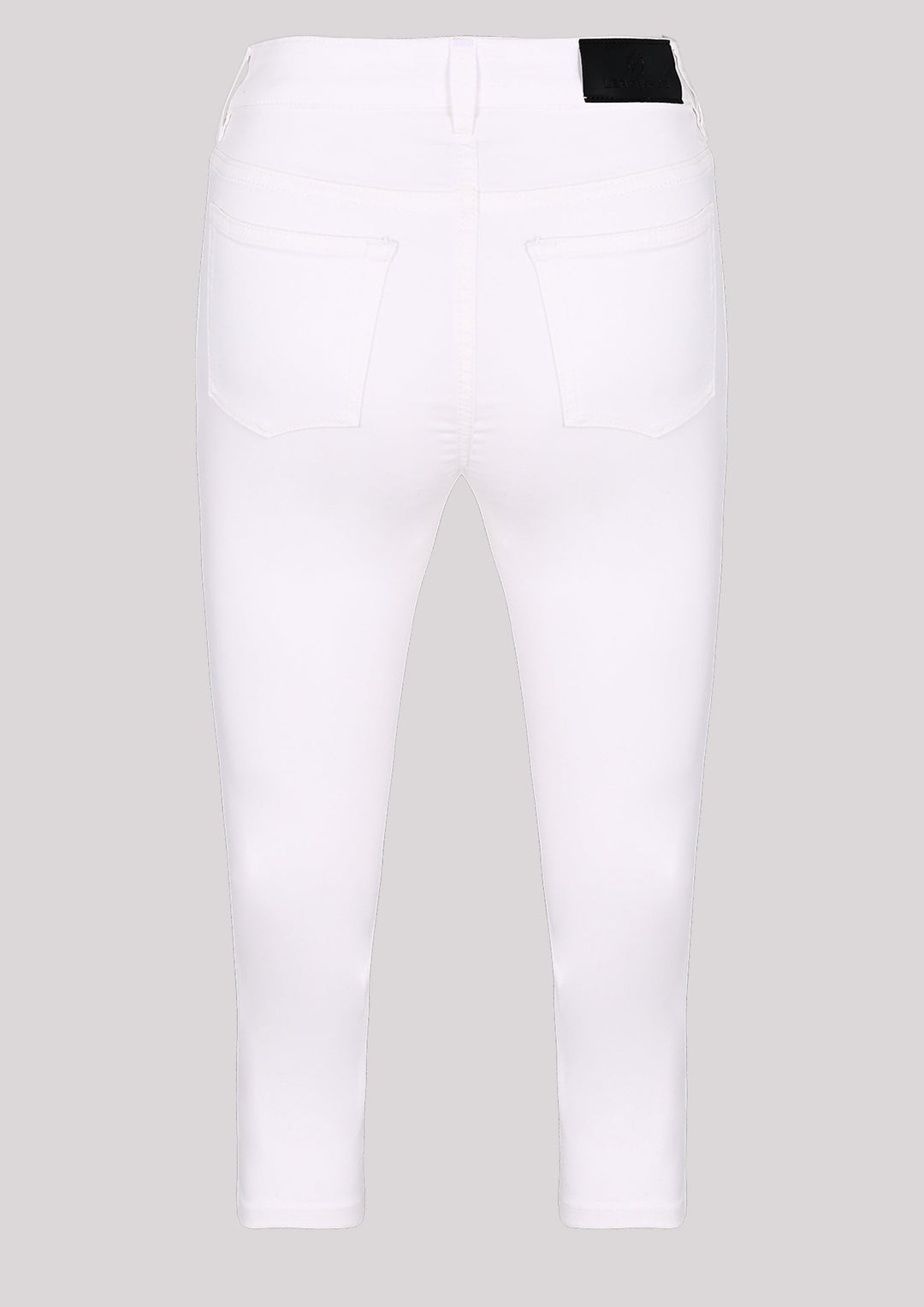 White pants with 3/4 leg length