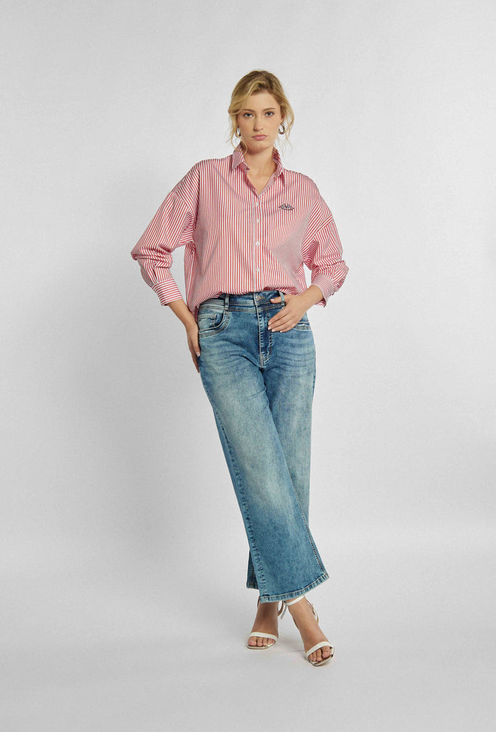 Pantalon en jean à jambe large