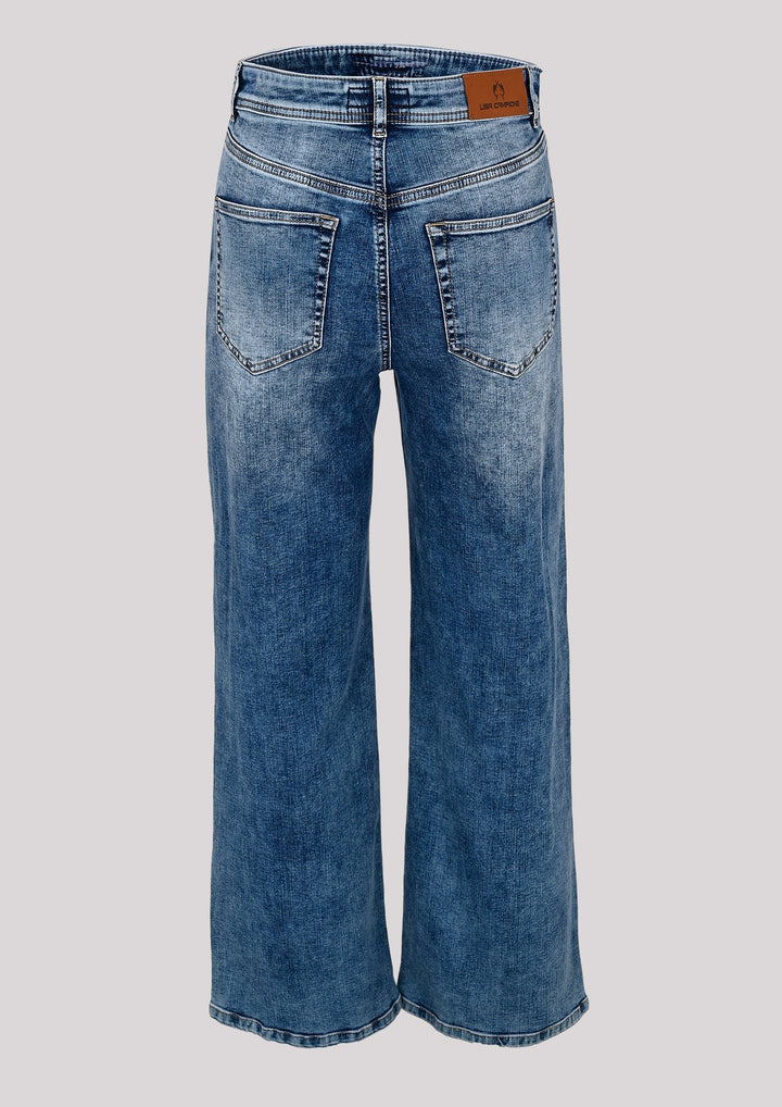 Denim pants with wide leg