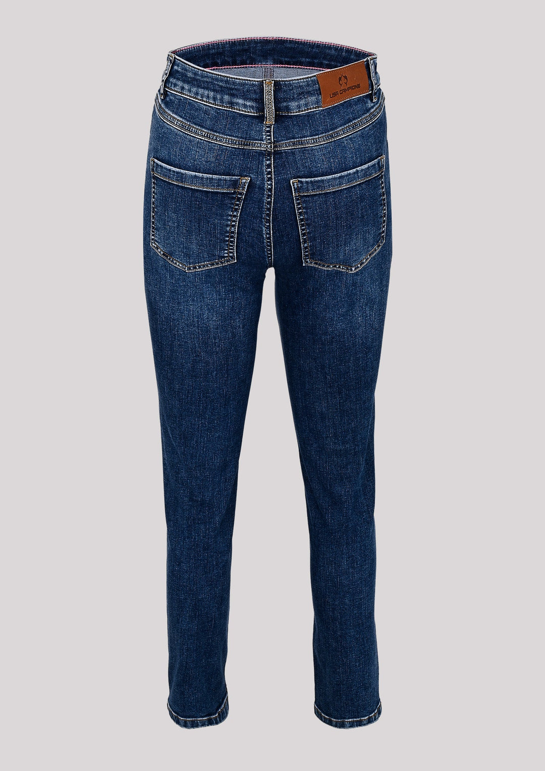 Denim skinny pants in navy blue color