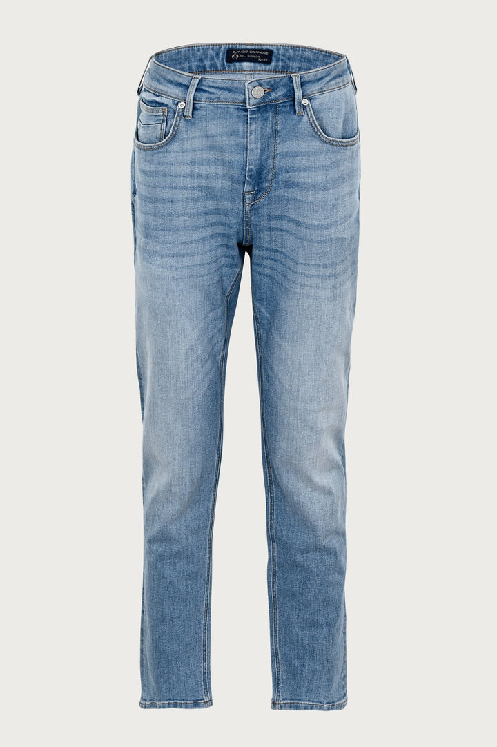 Lichte denim herenbroek met taps toelopende pijpen