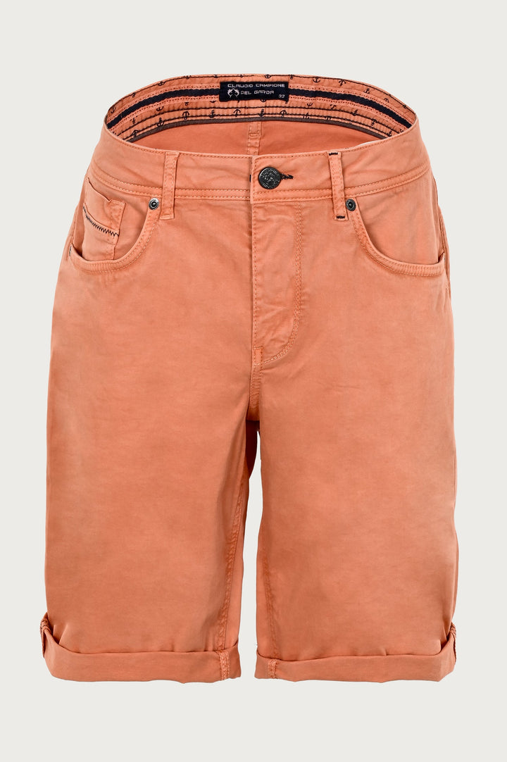 Shorts in een ongebruikelijke oranje kleur met zakdetails