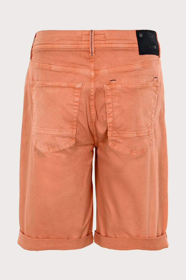 Shorts in unusual orange color with pocket detailing