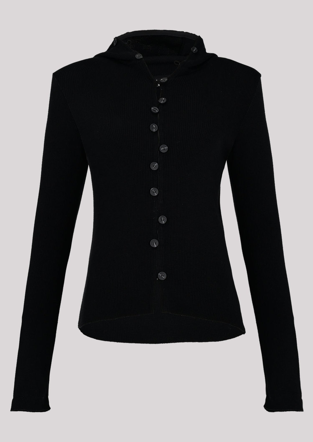 Pull fin boutonné de couleur noire
