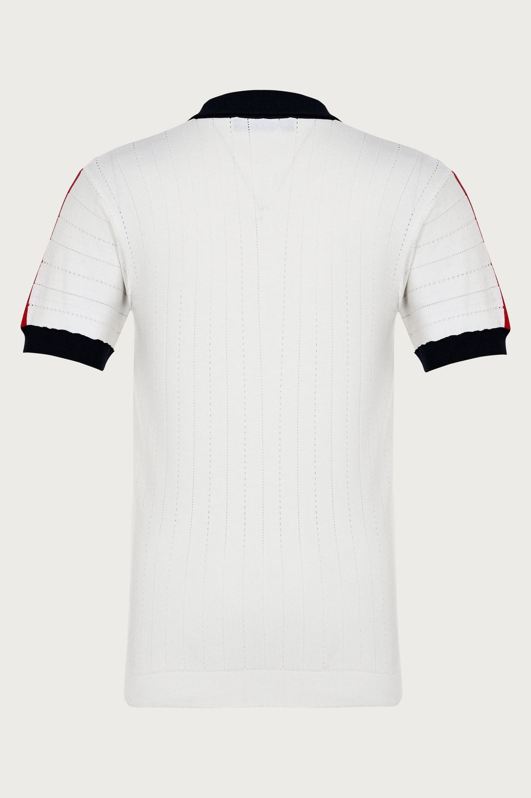 Campione T-shirt with short sleeves, patches and red and black pattern on shoulders