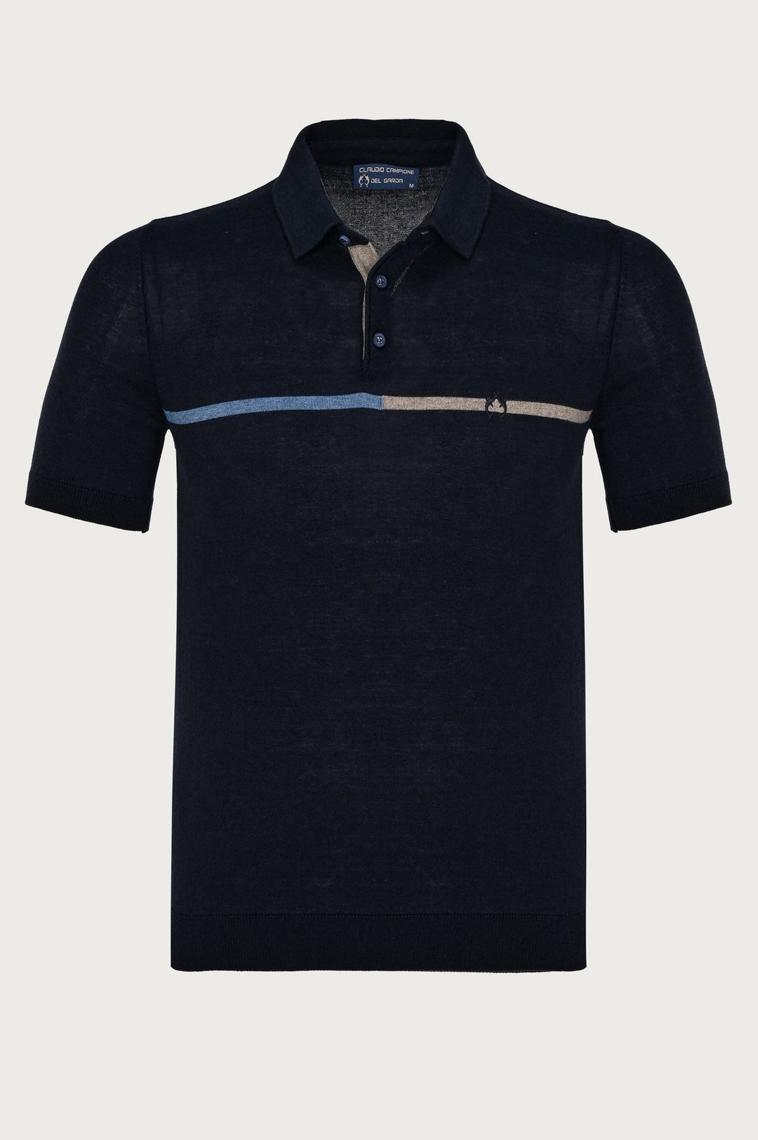 Polo à rayures horizontales élégantes en marron et bleu