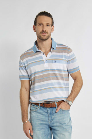 Poloshirt van het merk Campione met dikke horizontale strepen in verschillende kleuren