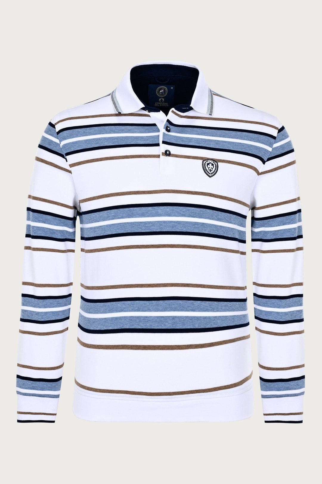 Poloshirt met lange mouwen en horizontale strepen