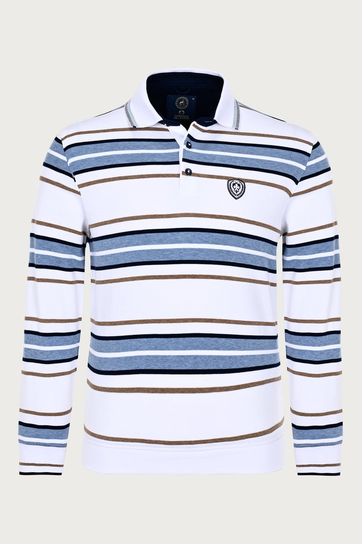 Poloshirt met lange mouwen en horizontale strepen