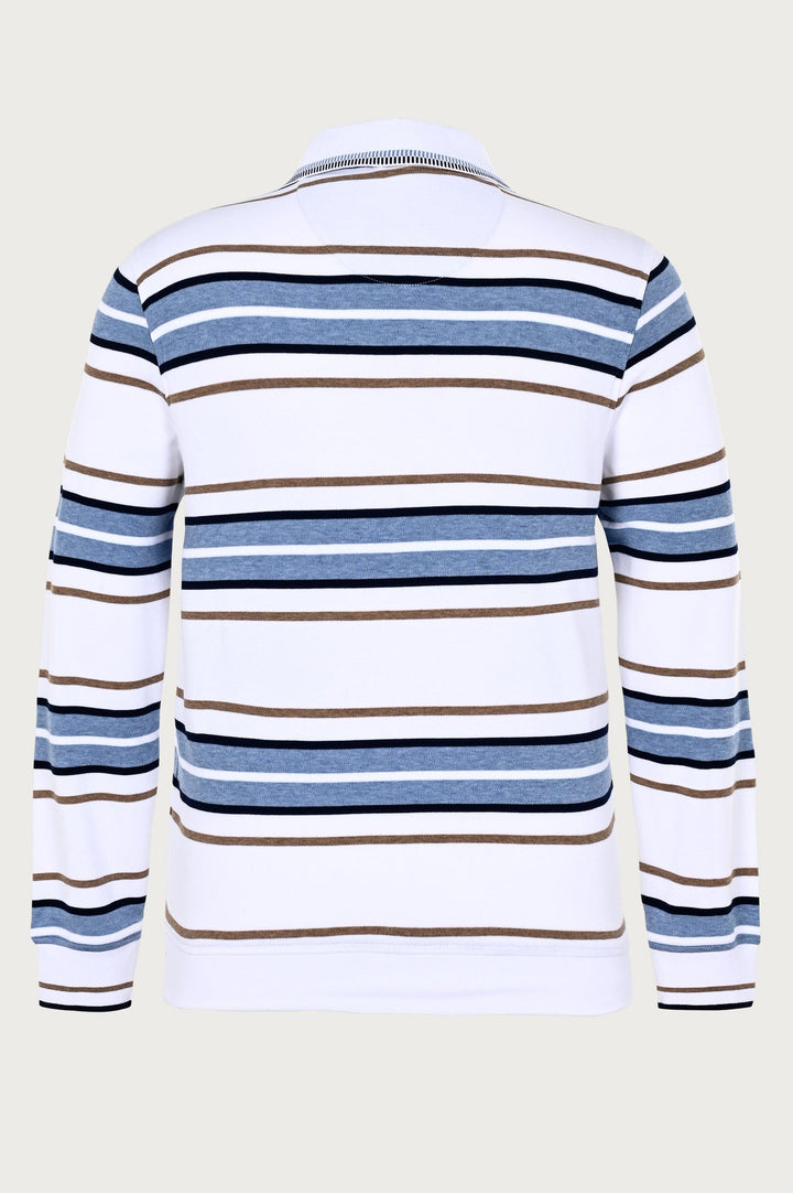 T-shirt polo with long, sleeves and elegant horizontal stripes