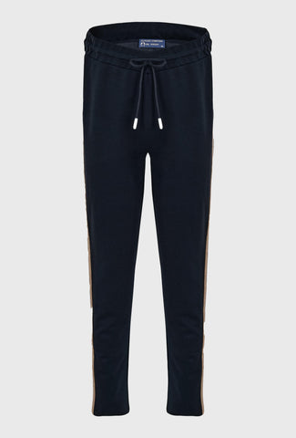 Pants in navy blue color with stripes