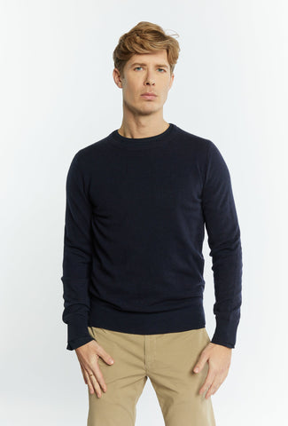 Classic Cashmere Jumper in Dark Navy