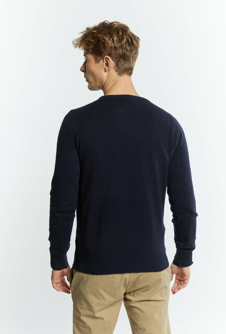 Classic Cashmere Jumper in Dark Navy