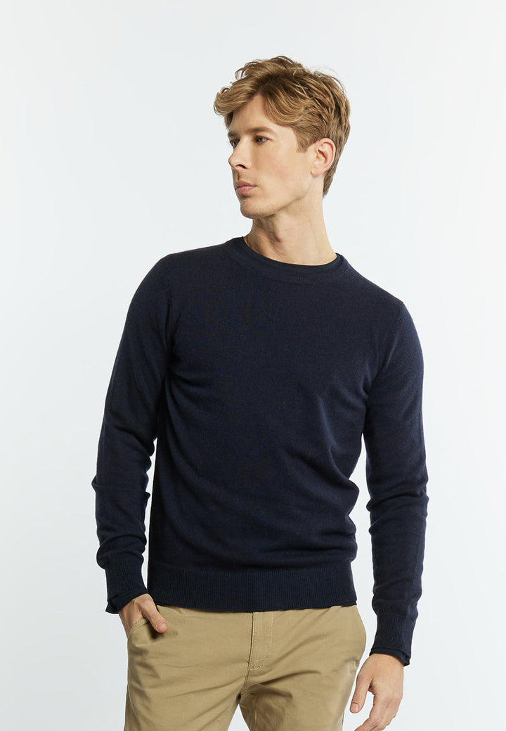 Classic Cashmere Jumper in Dark Navy