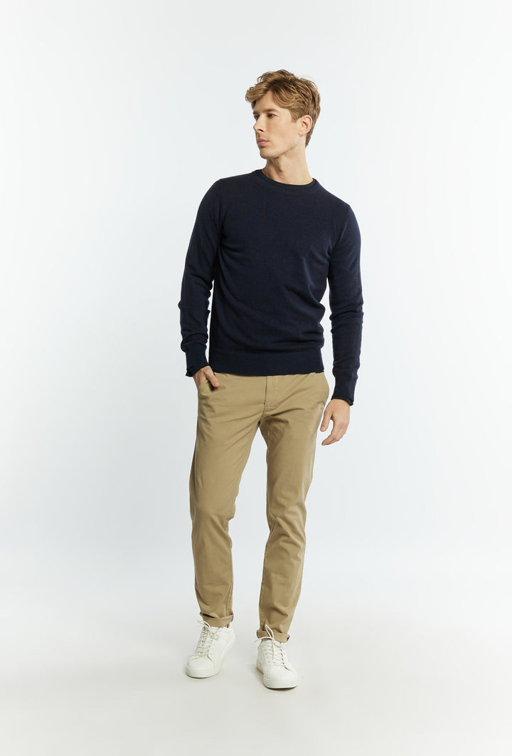 Classic Cashmere Jumper in Dark Navy