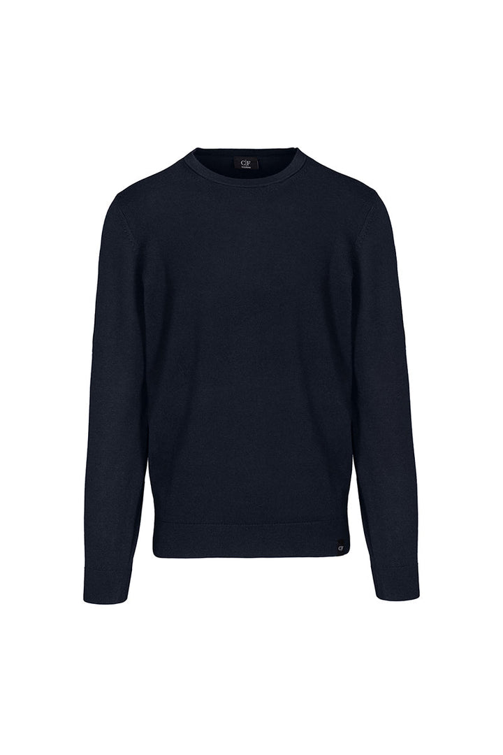 Merinopullover in Navy im schlichten Schnitt