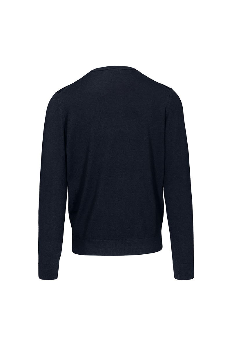 Merinopullover in Navy im schlichten Schnitt