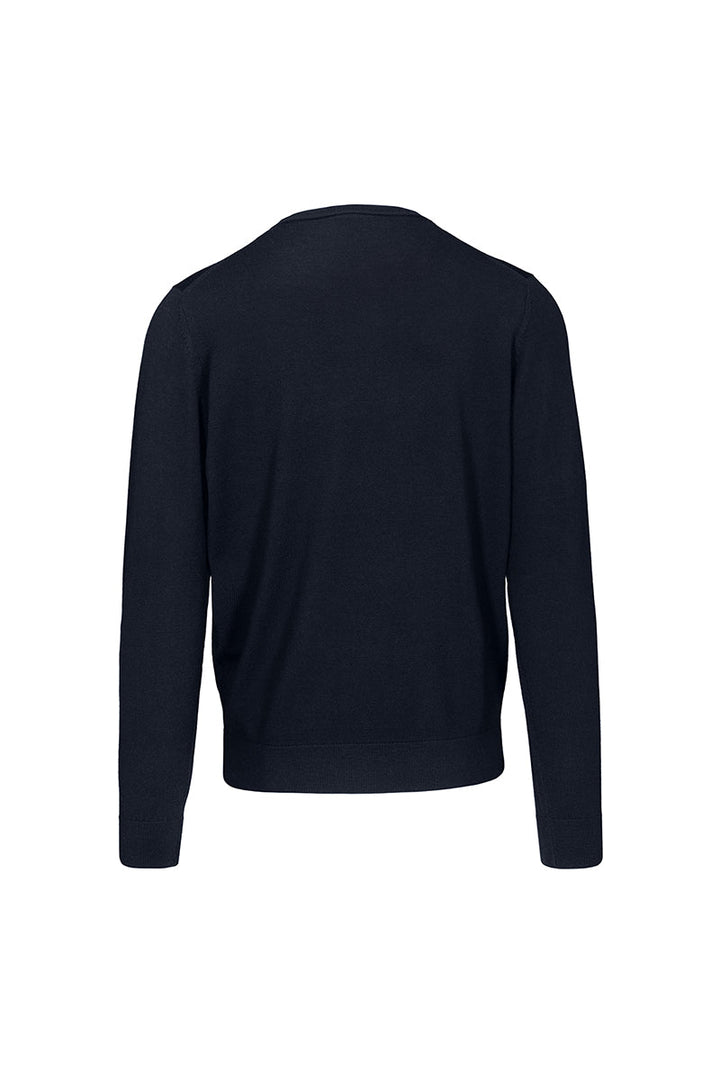 Merinopullover in Navy im schlichten Schnitt