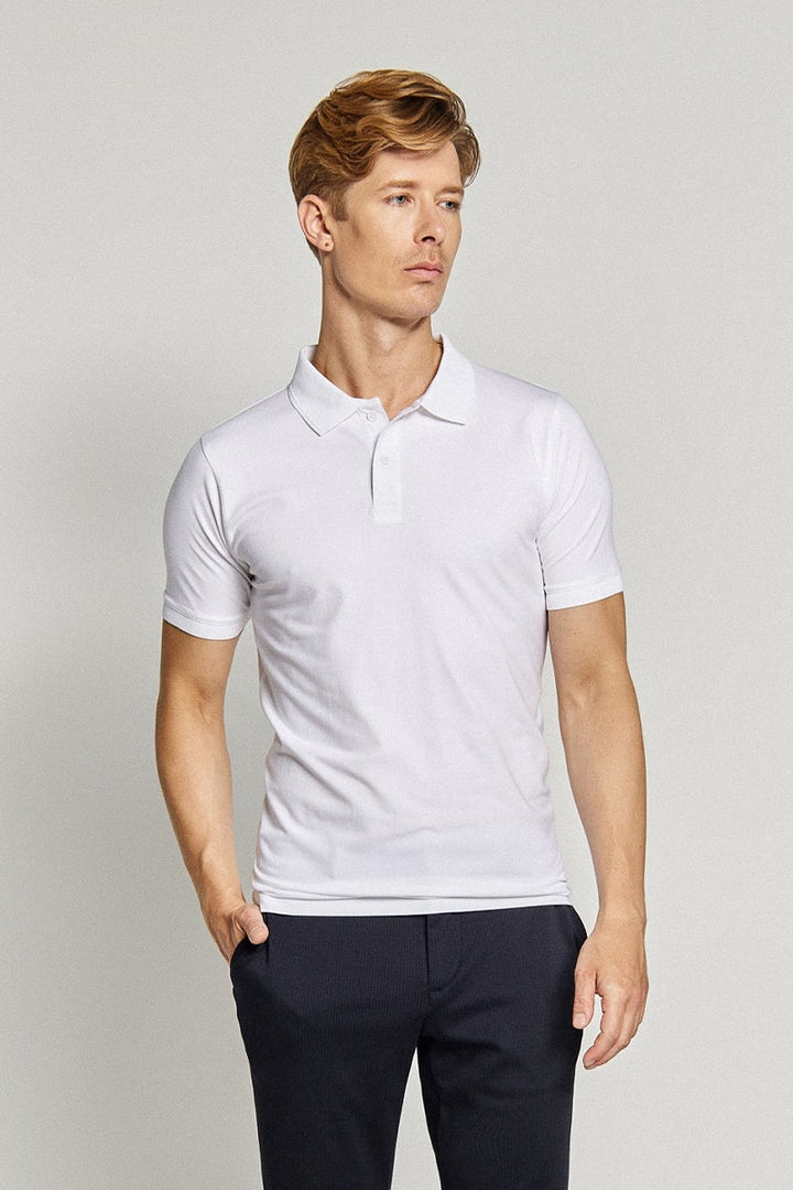 Polo 1/2 en coton pima