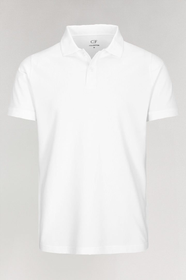 Polo 1/2 en coton blanc
