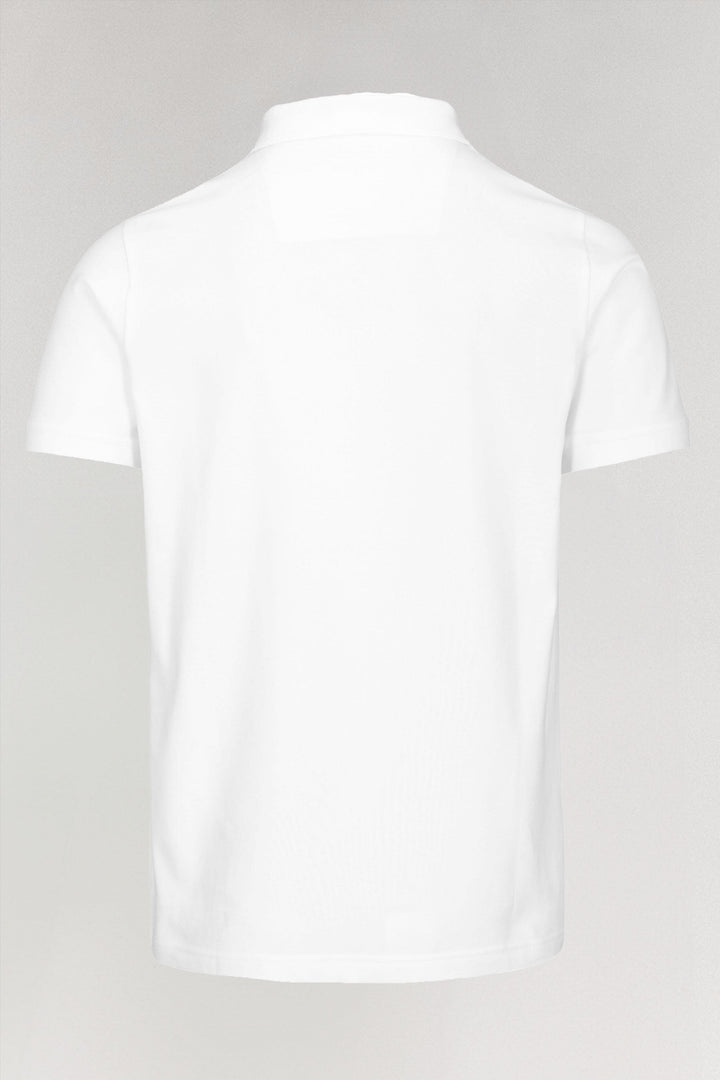 Polo 1/2 en coton blanc
