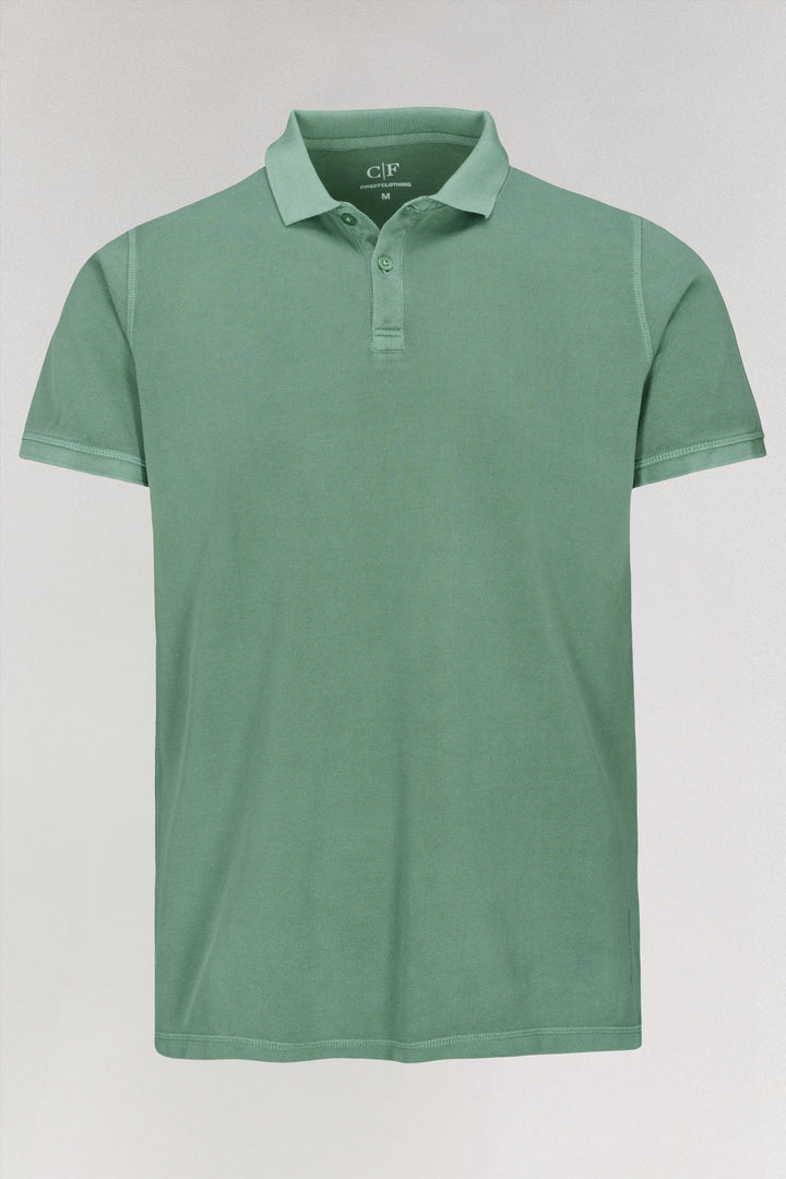 Flaschengrünes Poloshirt
