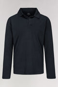 Long-Sleeve Polo Shirt in Navy