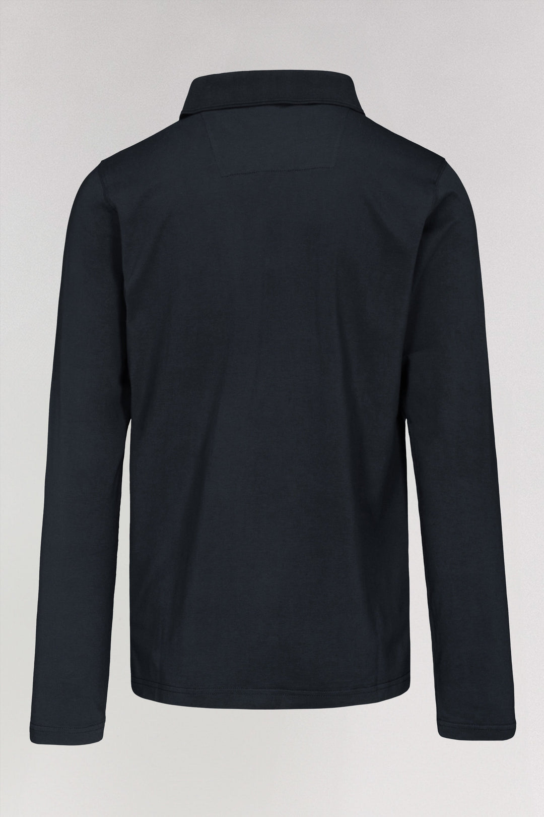 Long-sleeved polo shirt in navy blue color