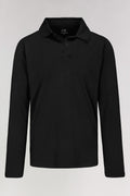 Black Long-Sleeve Polo Shirt