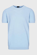 Light Blue Cotton and Linen T-Shirt