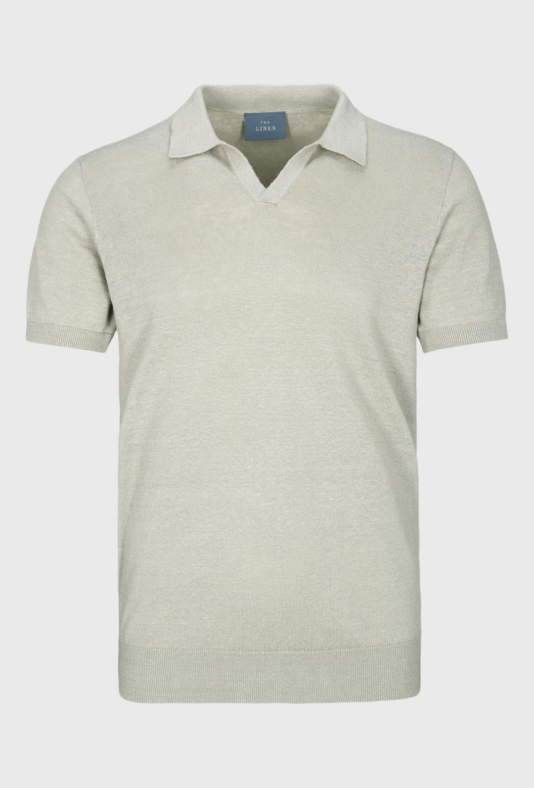 Linen polo blouse in beige color