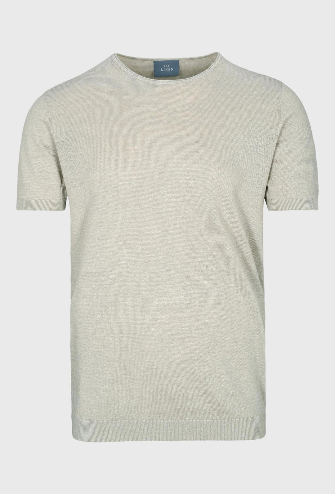 Short-Sleeved Linen T-shirt in Beige