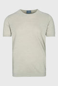 Short-Sleeved Linen T-shirt in Beige