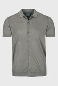Button-Through Polo Shirt in Brown