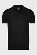 Linen Polo Shirt in Black