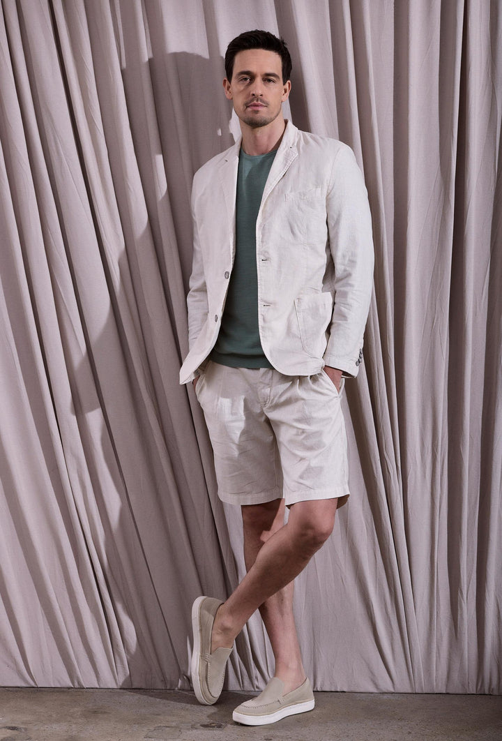 Veste en lin et coton de couleur écru