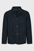 Navy Linen and Cotton Shirt