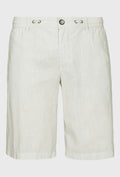 Ecru Linen and Cotton Summer Bermuda Shorts