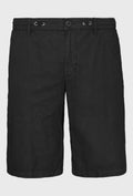 Black Linen and Cotton Bermuda Shorts