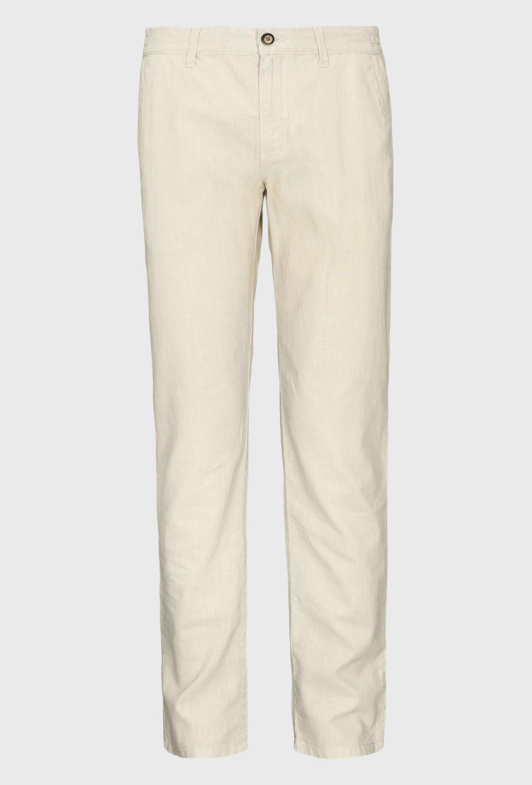 Chino pants in beige colored linen and cotton