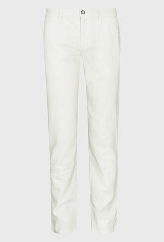 Chino pants in ecru color made of linen and cotton